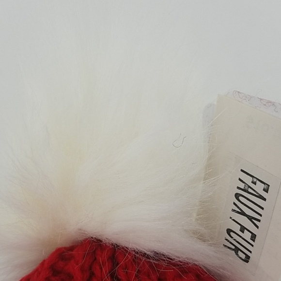 Chunky Knit Pearl Detail Faux Fur Pom Beanie - Picture 3 of 3